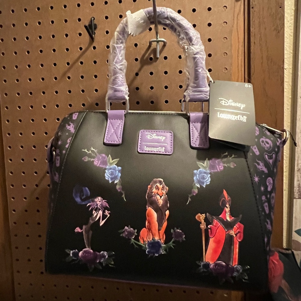 Loungefly Disney Villains Black and Purple Satchel